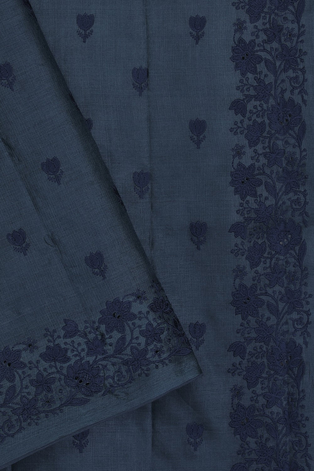 Image of Tussar Silk Embroidery Saree